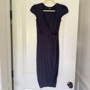 ASOS Navy Midi Dress with Cap Sleeves Women's Dress Size 0
